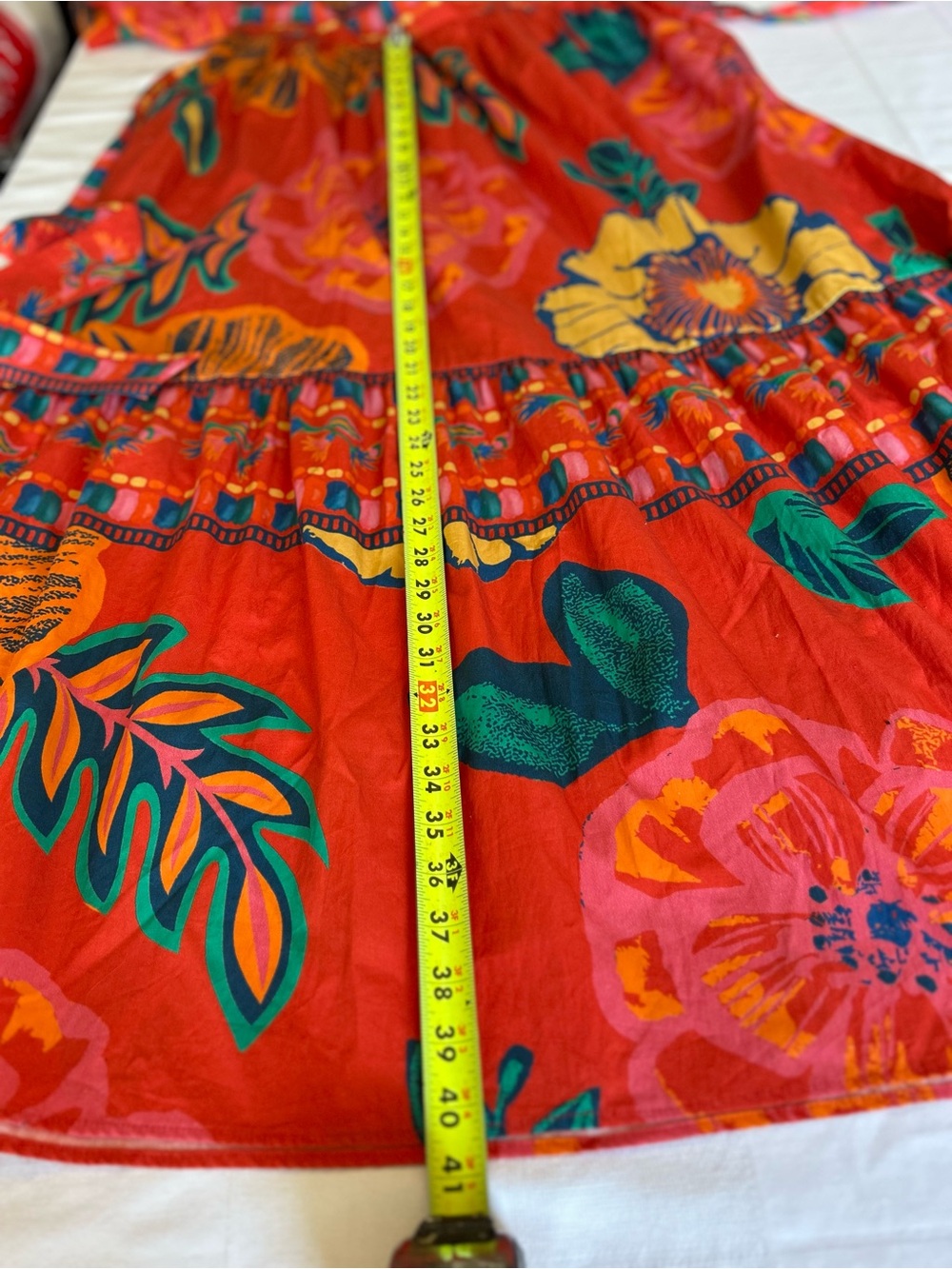 Maude Vivante Tropical Floral Maxi Dress L | 100% Cotton Farm Rio Style Boho - Picture 12 of 12